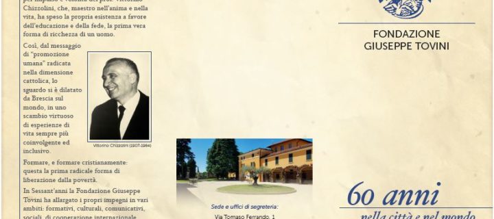 FONDAZIONE GIUSEPPE TOVINI – 60 ANNI NELLA CITTA’ E NEL MONDO