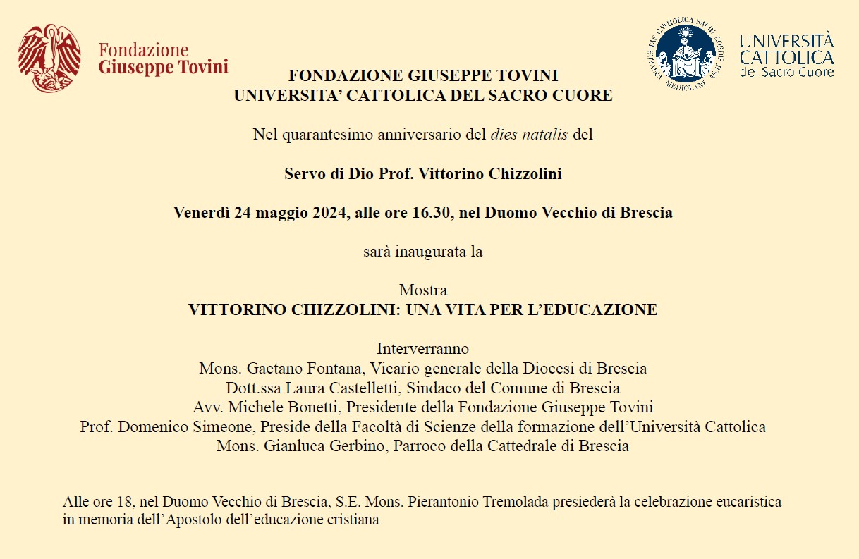 VITTORINO CHIZZOLINI: UNA VITA PER L'EDUCAZIONE