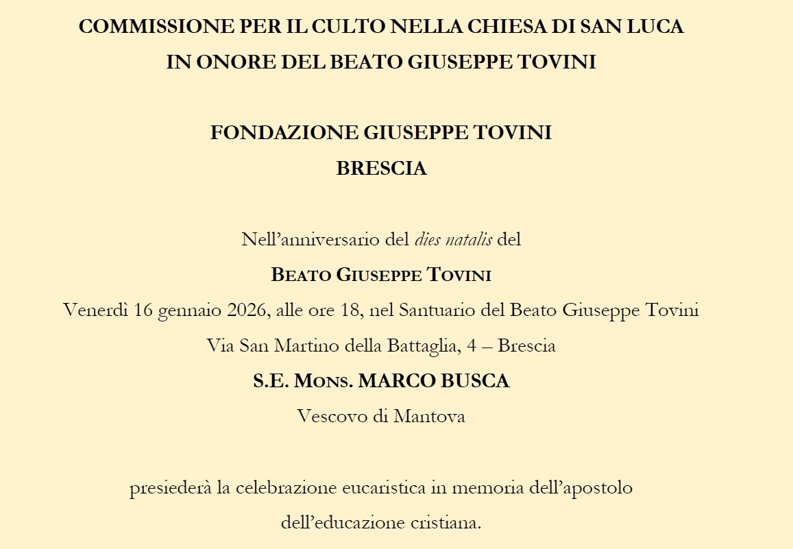 16/01/2026 - SANTA MESSA IN RICORDO DEL BEATO GIUSEPPE TOVINI